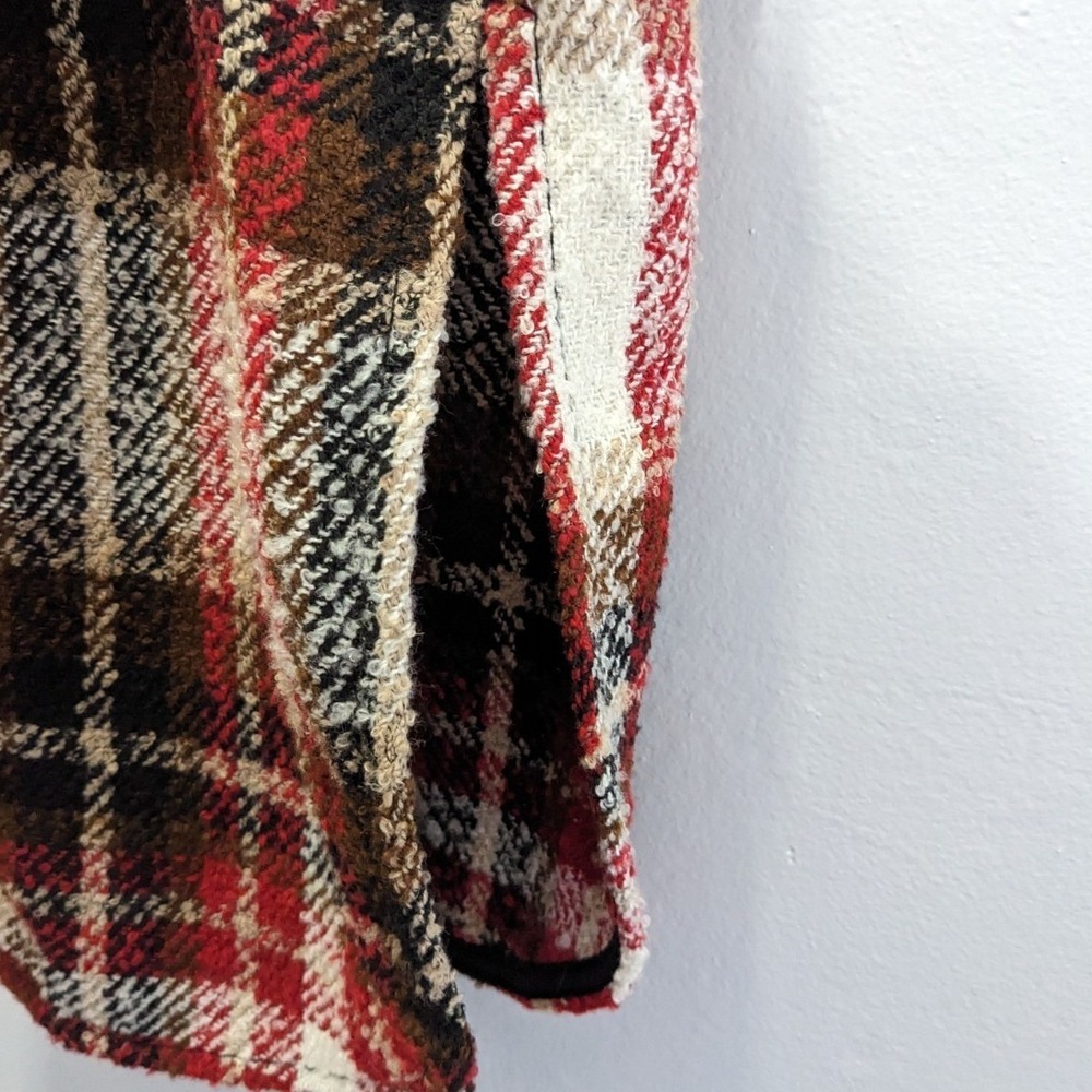 Maurices Plaid Flannel Long Shacket Jacket Pockets Sherpa Lagenlook Western L - Picture 7 of 13